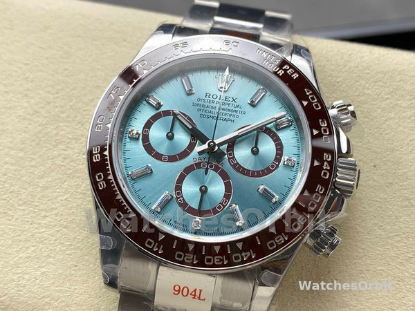 Replica Rolex Platinum Cosmograph Daytona Ice Blue Ice Blue Diamond Baguette Mark 126506 0002 Robuste Qualität