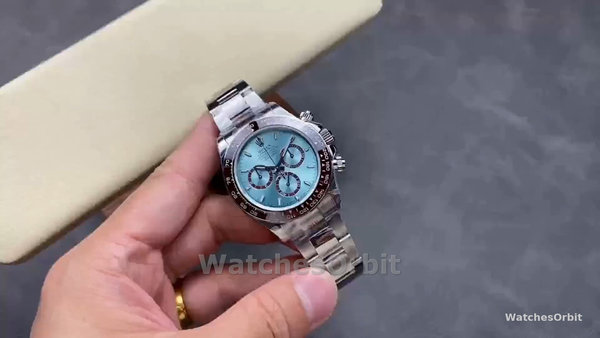 Replica Rolex Platinum Cosmograph Daytona-126506 0001, blu ghiaccio, quadrante indicizzato, bracciale Oyster, blu ghiaccio, uomo