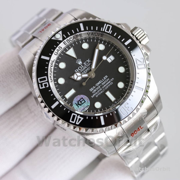 Replica Rolex Deepsea 44mm Uomo-126660-Dal quadrante nero-Oyster acciaio nero