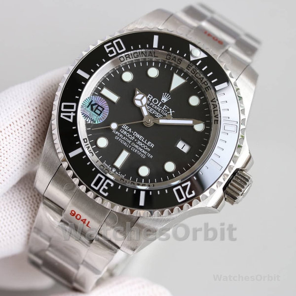 Replica Rolex Deepsea 44mm Uomo-126660-Dal quadrante nero-Oyster acciaio nero
