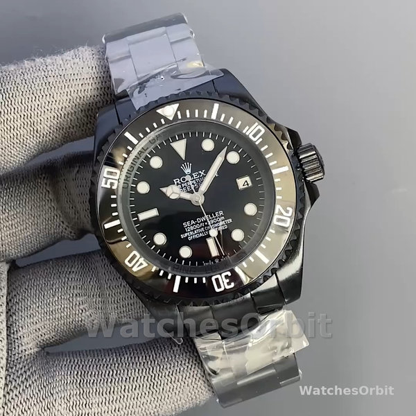 Replica Rolex Sea-Dweller Deepsea 44 mm Uomo-116660-PVD/DLC Quadrante Nero Acciaio Inox Rivestito Nero