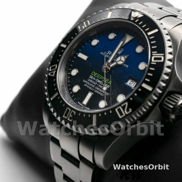 Replica Rolex Sea-Dweller Deepsea 44 mm Uomo-116660-Acciaio inossidabile rivestito in PVD/DLC-Comparto blu Blu