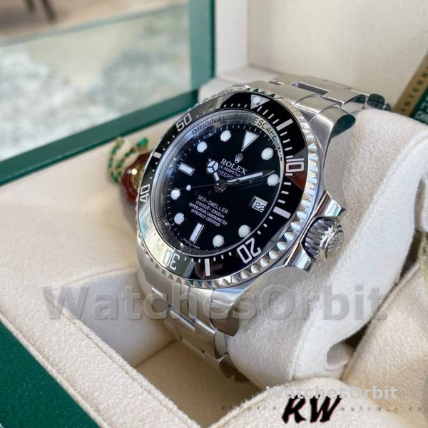 Replica Rolex Sea-Dweller Deepsea 44mm Uomo-116660-Acciaio inossidabile-Calendario nero Nero Uomo