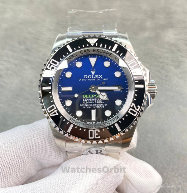 Replica Rolex Sea-Dweller Deepsea 44 mm Uomo-116660-Acciaio inossidabile-Comparto blu Blu