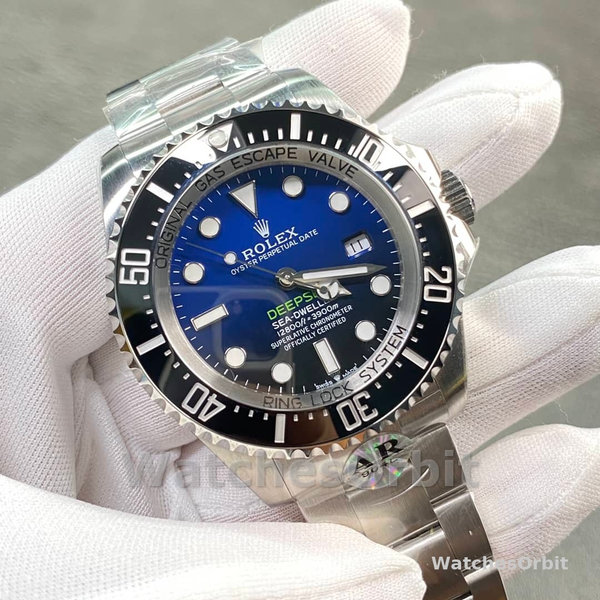 Replica Rolex Sea-Dweller Deepsea 44 mm Uomo-116660-Acciaio inossidabile-Comparto blu Blu