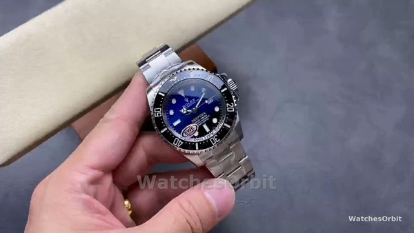 Replica Rolex Sea-Dweller Deepsea 44mm Uomo-136660 0005-Acciaio inossidabile-Comparatore nero/Blu Blu Blu