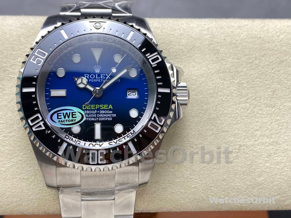 Replica Rolex Sea-Dweller Deepsea 44mm Uomo-136660 0005-Acciaio inossidabile-Comparatore nero/Blu Blu Blu