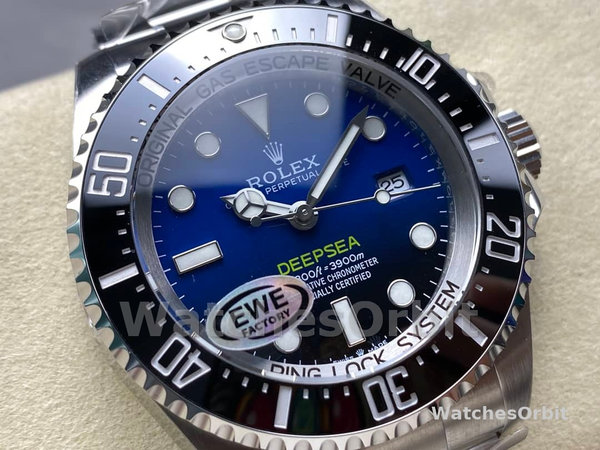 Replica Rolex Sea-Dweller Deepsea 44mm Uomo-136660 0005-Acciaio inossidabile-Comparatore nero/Blu Blu Blu
