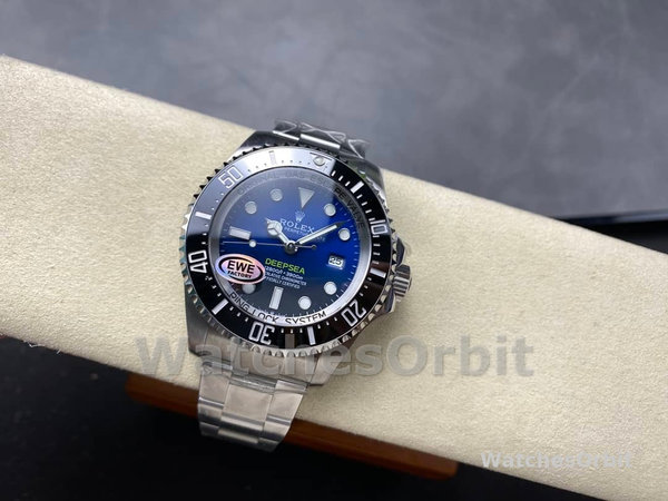 Replica Rolex Sea-Dweller Deepsea 44mm Uomo-136660 0005-Acciaio inossidabile-Comparatore nero/Blu Blu Blu