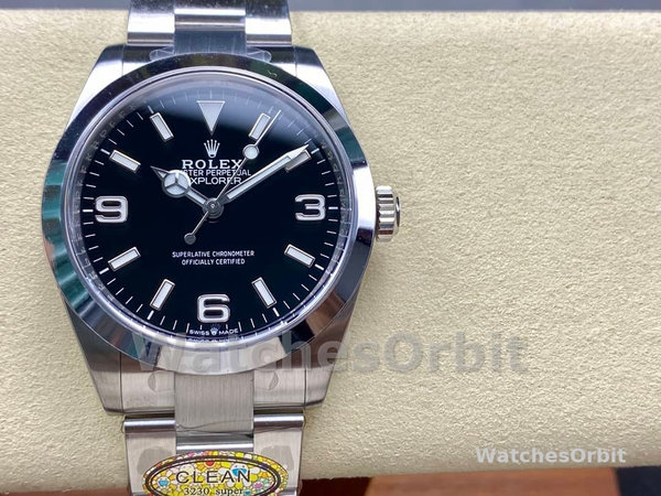 Replica Rolex Explorer-224270 da uomo, 40 mm, acciaio inossidabile, quadrante nero, nero