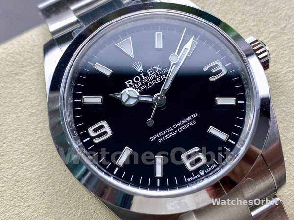 Replica Rolex Explorer-224270 da uomo, 40 mm, acciaio inossidabile, quadrante nero, nero