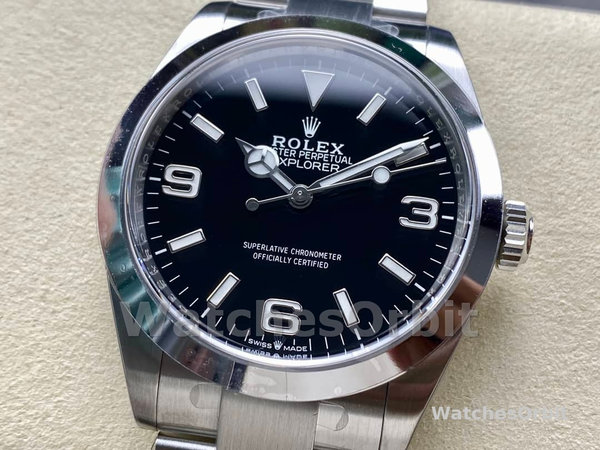 Replica Rolex Explorer-224270 da uomo, 40 mm, acciaio inossidabile, quadrante nero, nero