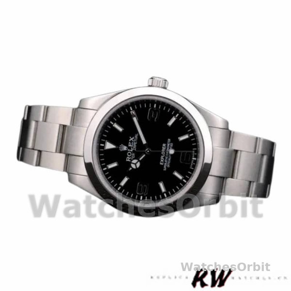 Men's Rolex Explorer 39mm Men's-42002-Stainless Steel-Black Dial Black