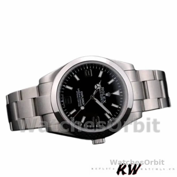 Rolex Explorer 42002 Stainless Steel Black Dial 39MM Mens Replica Watch