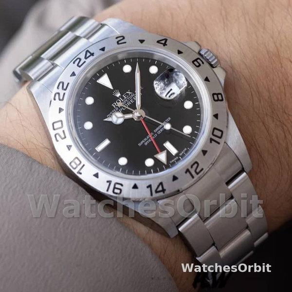 Replica Rolex Explorer II 40 mm Uomo-16570-Acciaio inossidabile-Comparto nero Nero