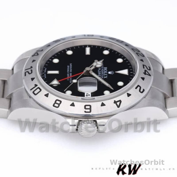 Replica Rolex Explorer II 40 mm Uomo-16570-Acciaio inossidabile-Comparto nero Nero