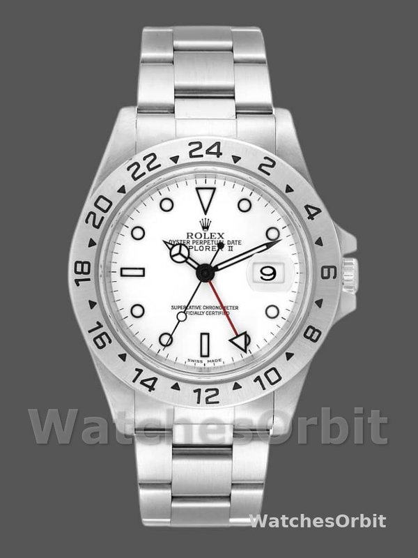 Rolex Explorer II 16570 Stainless Steel White Dial 40MM Mens Replica Watch