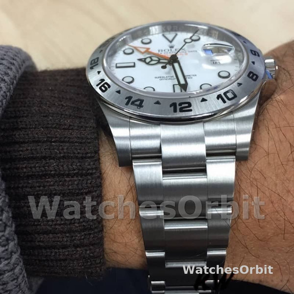 Replica Rolex Explorer II 42mm Uomo-m226570 0001-Acciaio inossidabile-Calendario bianco Bianco