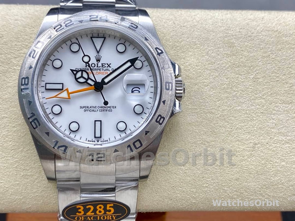 Replica Rolex Explorer II 42mm Uomo-m226570 0001-Acciaio inossidabile-Calendario bianco Bianco