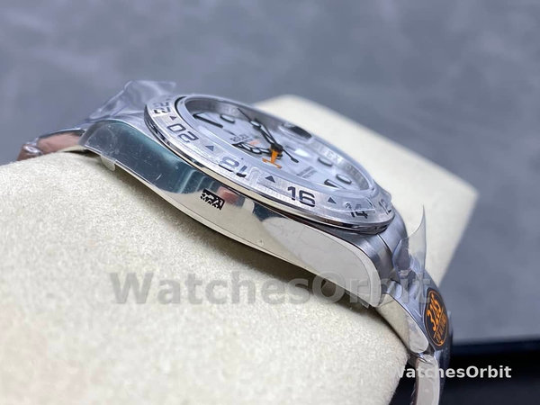 Replica Rolex Explorer II 42mm Uomo-m226570 0001-Acciaio inossidabile-Calendario bianco Bianco