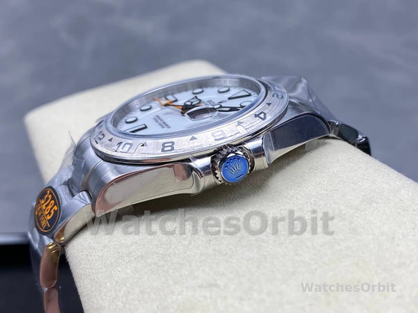 Replica Rolex Explorer II 42mm Uomo-m226570 0001-Acciaio inossidabile-Calendario bianco Bianco