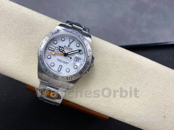 Replica Rolex Explorer II 42mm Uomo-m226570 0001-Acciaio inossidabile-Calendario bianco Bianco