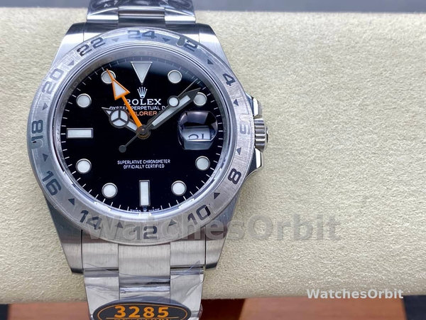 Replica Rolex Explorer II 42mm Uomo-m226570 0002-Acciaio inossidabile-Comparatore nero Nero