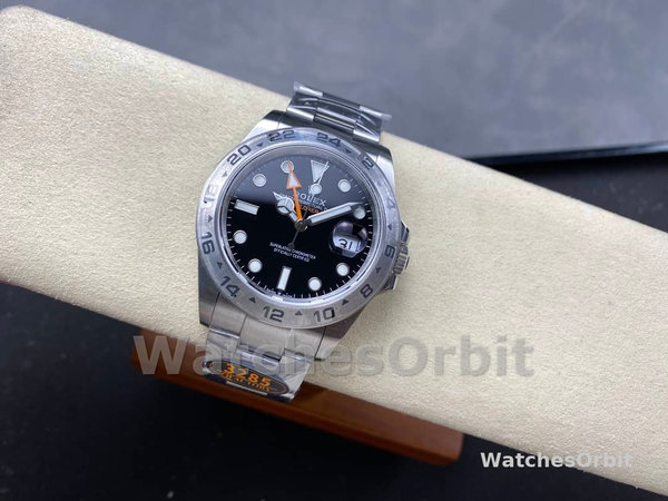 Replica Rolex Explorer II 42mm Uomo-m226570 0002-Acciaio inossidabile-Comparatore nero Nero