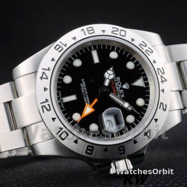 Replica Rolex Explorer 40 mm Uomo-REP016820-Acciaio inossidabile-Comparto nero Nero