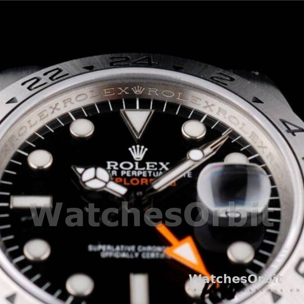 Replica Rolex Explorer 40 mm Uomo-REP016820-Acciaio inossidabile-Comparto nero Nero