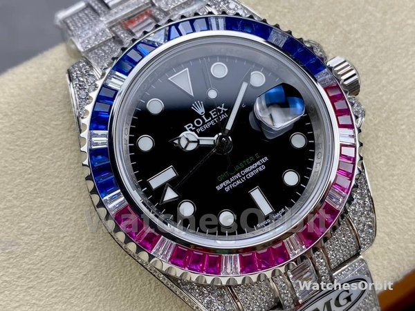 Rolex GMT Master AMG 126710BLRO 40mm With Dual Time & Sapphire Mirror Diamond Watch