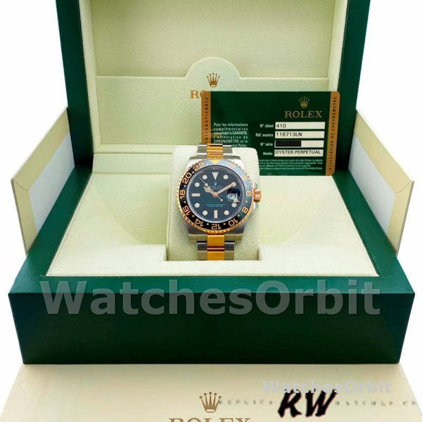 Rolex GMT-Master II 116713LN stainless steel case Black Dial 40mm Mens Replica Watch