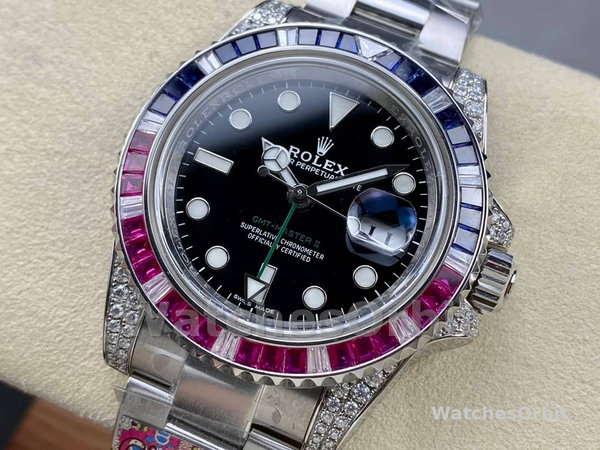 Replique Hommes Rolex GMT-Master II-116759SA, 40mm, cadran noir, Hommes Noir