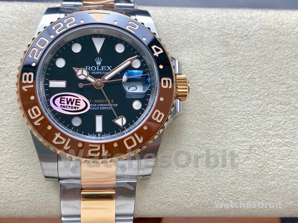 Replica Heren Rolex GMT-Master II-126711CHNR, 40mm, Zwarte Wijzerplaat, Heren Zwart