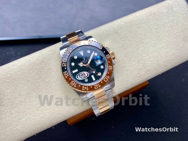 Replica Heren Rolex GMT-Master II-126711CHNR, 40mm, Zwarte Wijzerplaat, Heren Zwart