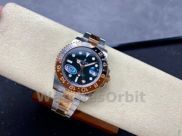 Replica Heren Rolex GMT-Master II-126711CHNR, 40mm, Zwarte Wijzerplaat, Heren Zwart