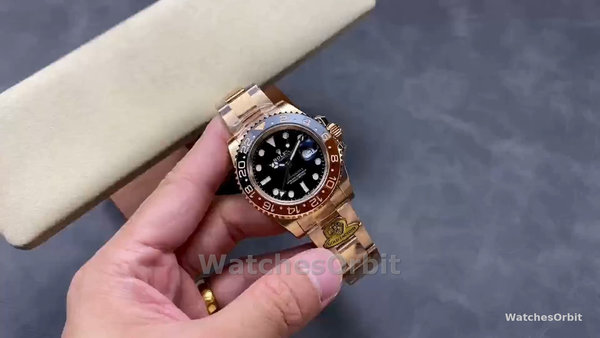 Men's Rolex GMT-Master II 40mm Men's-126715CHNR-Black Dial-Everose Case Black