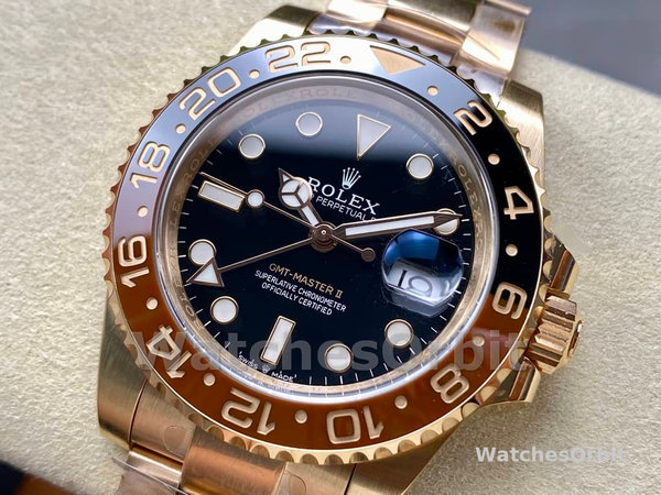 Rolex GMT-Master II 126715CHNR Black Dial Everose case 40MM Mens Replica Watch
