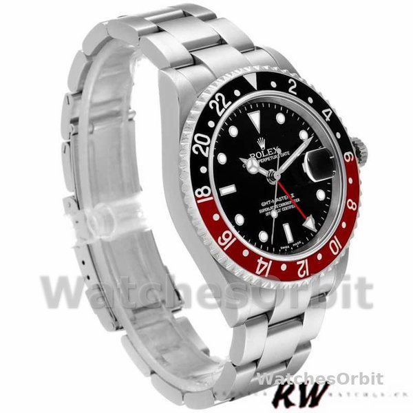 Replica Rolex GMT-Master II-16710 da uomo, 40 mm, quadrante nero, lunetta nera Red Coke, nero da uomo