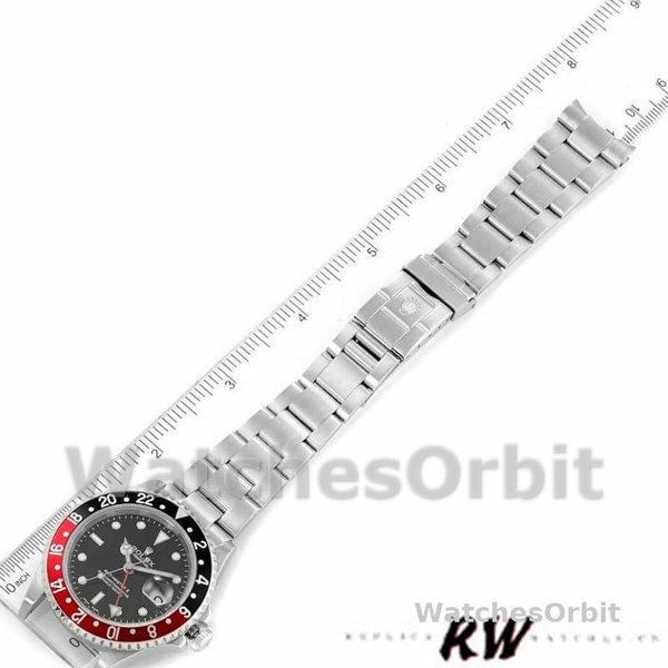 Replica Heren Rolex GMT-Master II-16710, 40mm, Zwarte Wijzerplaat, Zwarte Rode Coke Bezel, Heren Zwart