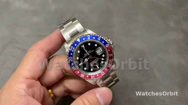 Men's Rolex GMT‑Master II-16710, 40mm, Black Dial, Blue Red Pepsi Bezel, Men’s Black
