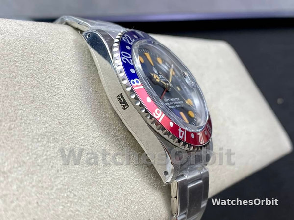Mens Rolex GMT‑Master II-16710, 40mm, Black Dial, Blue Red Pepsi Bezel, Men’s Black Replica Watch Image