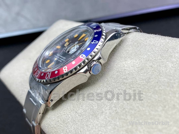 Mens Rolex GMT‑Master II-16710, 40mm, Black Dial, Blue Red Pepsi Bezel, Men’s Black Replica Watch Image