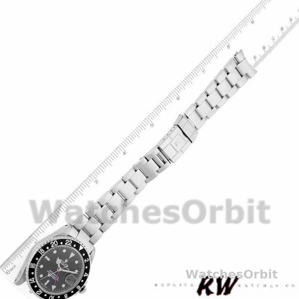 Replica Heren Rolex GMT-Master II-16710, 40mm, Zwarte Wijzerplaat, Roestvrijstalen Kast, Heren Zwart