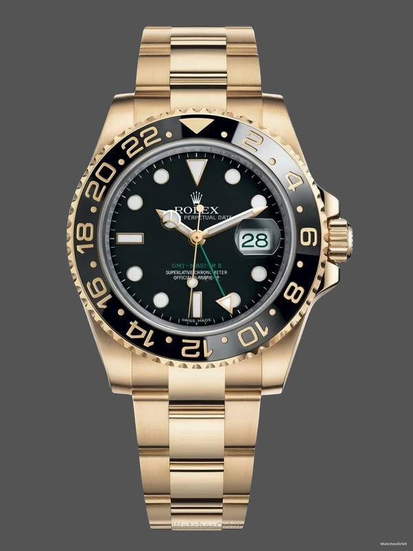 Rolex GMT Master II 40mm Black Dial 116718LN 18k Yellow Gold Men's Watch