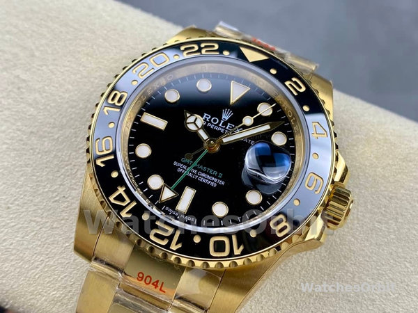 Rolex GMT Master II 40mm Black Dial 116718LN 18k Yellow Gold Men's Watch