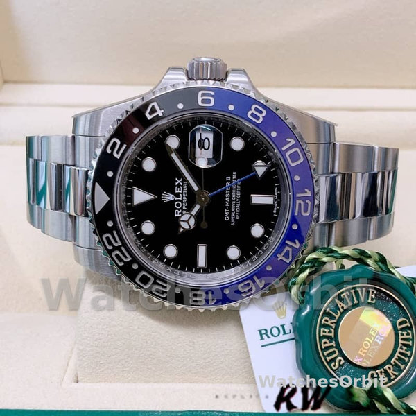 Replica Rolex GMT-Master II 40mm Heren-116710BLNR-Zwarte wijzerplaat Zwart