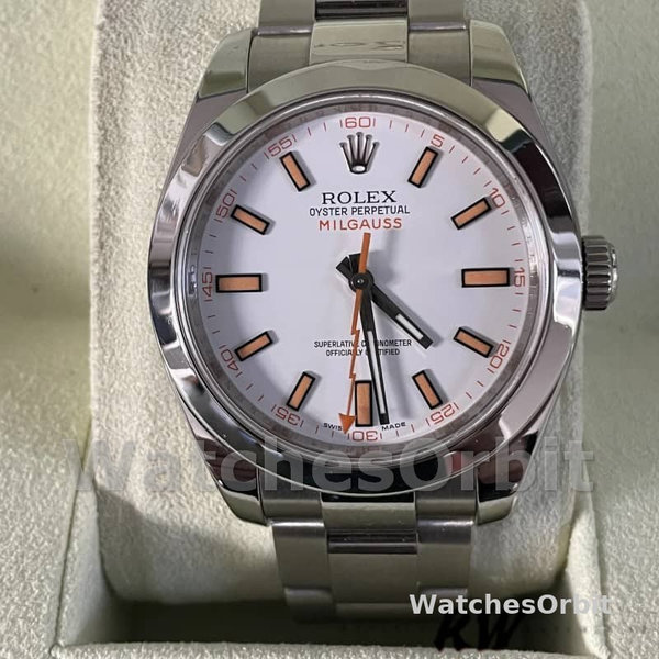 Men's Rolex Milgauss 40mm Men's-116400-Automatic-White Dial White