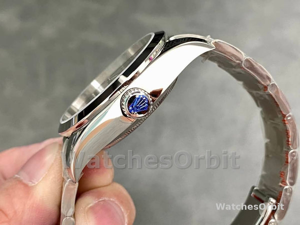 Replica Rolex Day Date 36-128235 0070, 36mm, Everose Gold, Witte Roman, voor heren