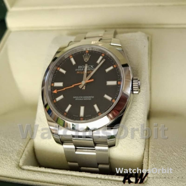 Men's Rolex Milgauss 40mm Men's-116400-Stainless Steel-Black Dial Black